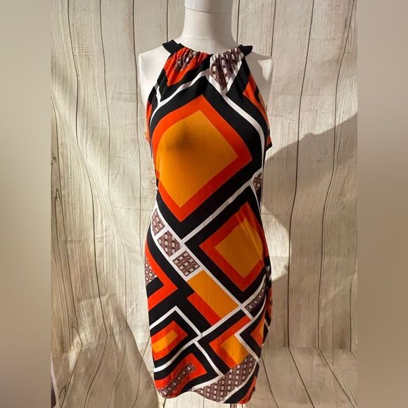 Worthington Dresses & Skirts - WORTHINGTON black orange halter dress. Size M